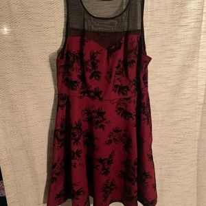 Burgundy Flowered Dress